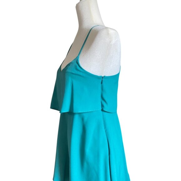BCBG High Low Asymmetrical Tiered Maxi Dress Teal Size XS - Picture 3 of 5